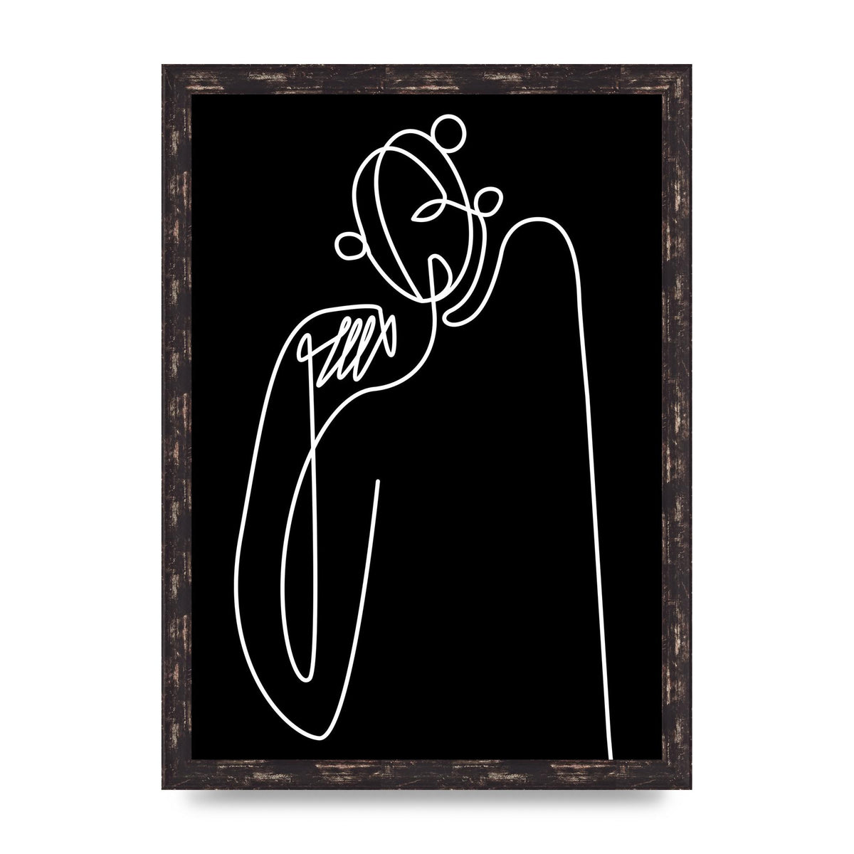 Abstract Line Drawing In Black Art For The Home - A3 framed