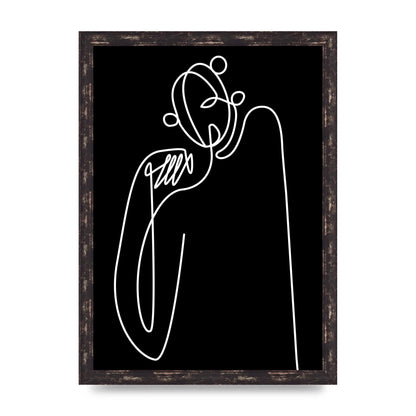 Abstract Line Drawing In Black Art For The Home - A3 framed