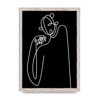 Abstract Line Drawing In Black Art For The Home - A3 framed