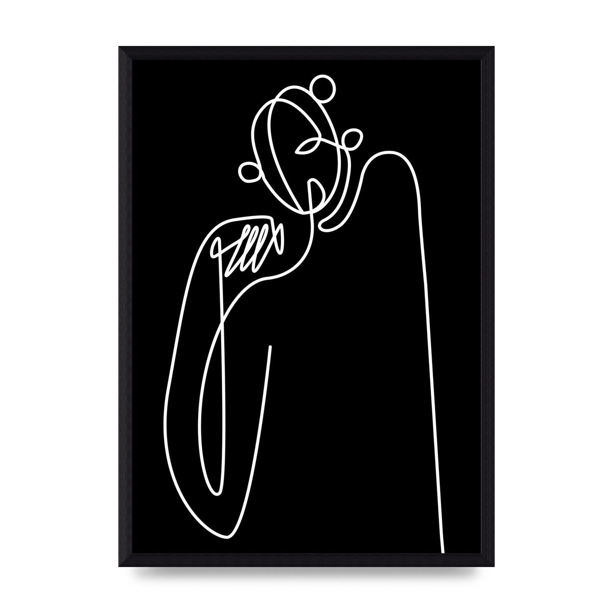Abstract Line Drawing In Black Art For The Home - A3 framed