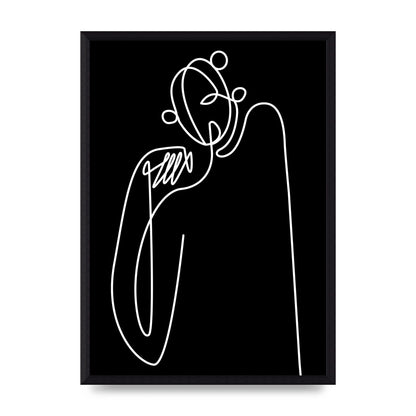 Abstract Line Drawing In Black Art For The Home - A3 framed