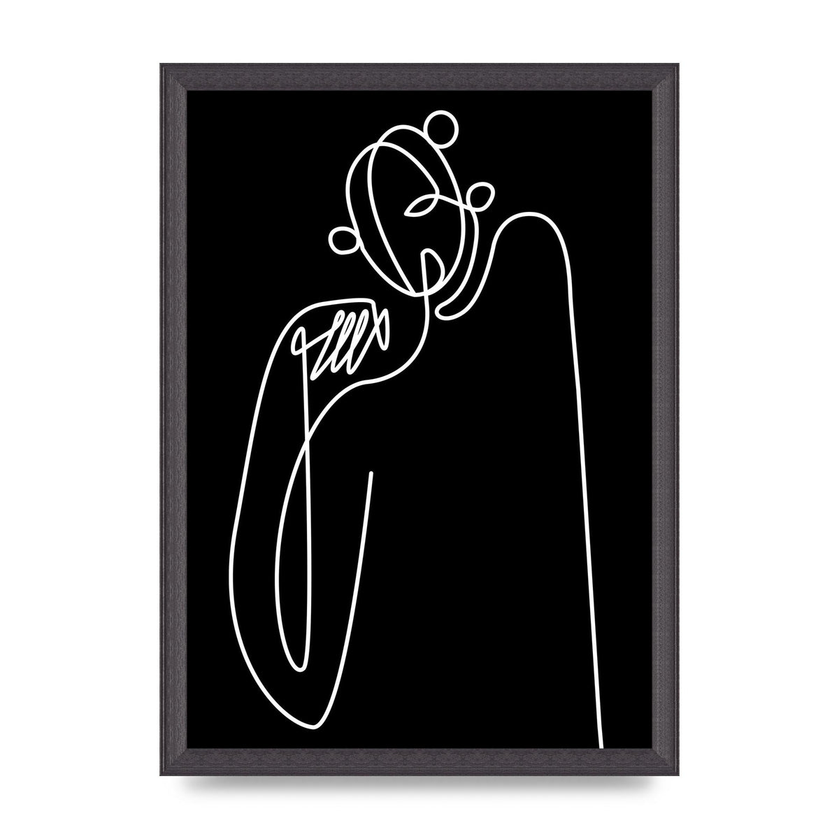 Abstract Line Drawing In Black Art For The Home - A3 framed