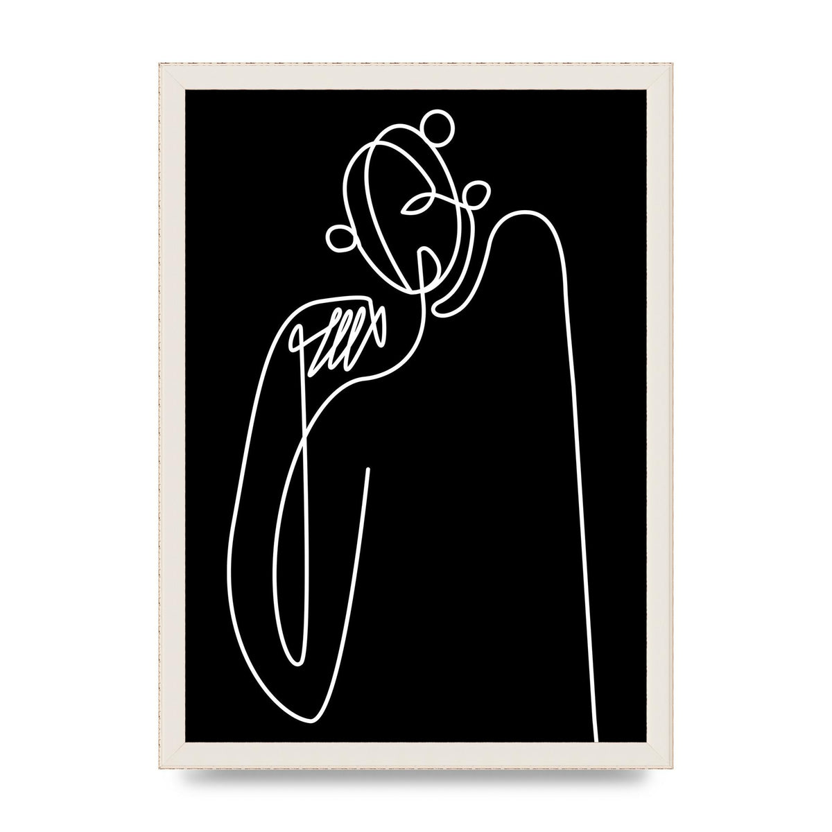 Abstract Line Drawing In Black Art For The Home - A3 framed
