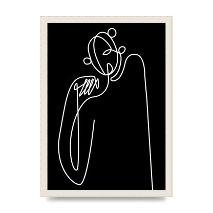 Abstract Line Drawing In Black Art For The Home - A3 framed