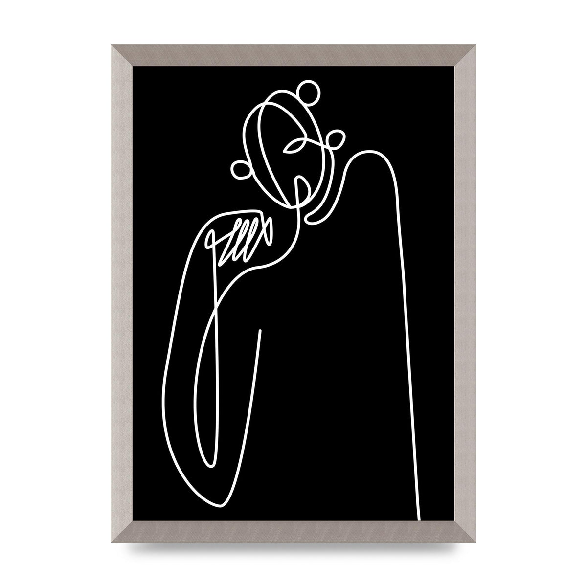 Abstract Line Drawing In Black Art For The Home - A3 framed