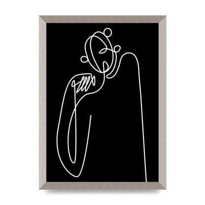 Abstract Line Drawing In Black Art For The Home - A3 framed