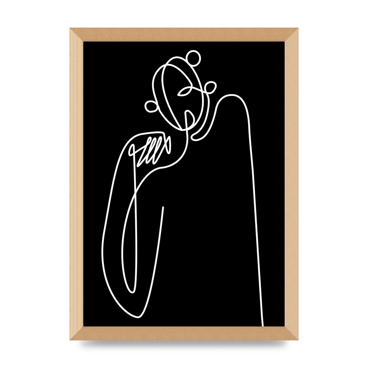 Abstract Line Drawing In Black Art For The Home - A3 framed
