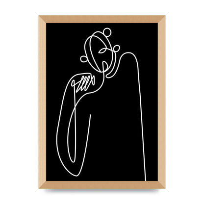 Abstract Line Drawing In Black Art For The Home - A3 framed