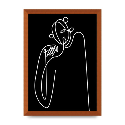 Abstract Line Drawing In Black Art For The Home - A3 framed