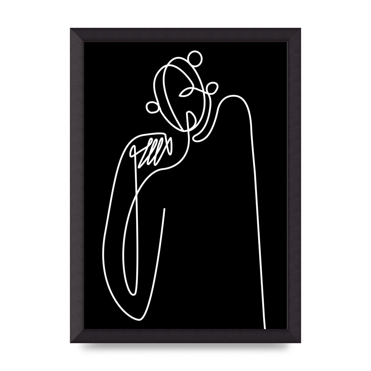 Abstract Line Drawing In Black Art For The Home - A3 framed