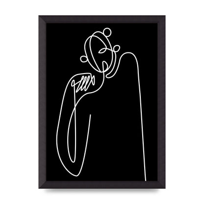 Abstract Line Drawing In Black Art For The Home - A3 framed