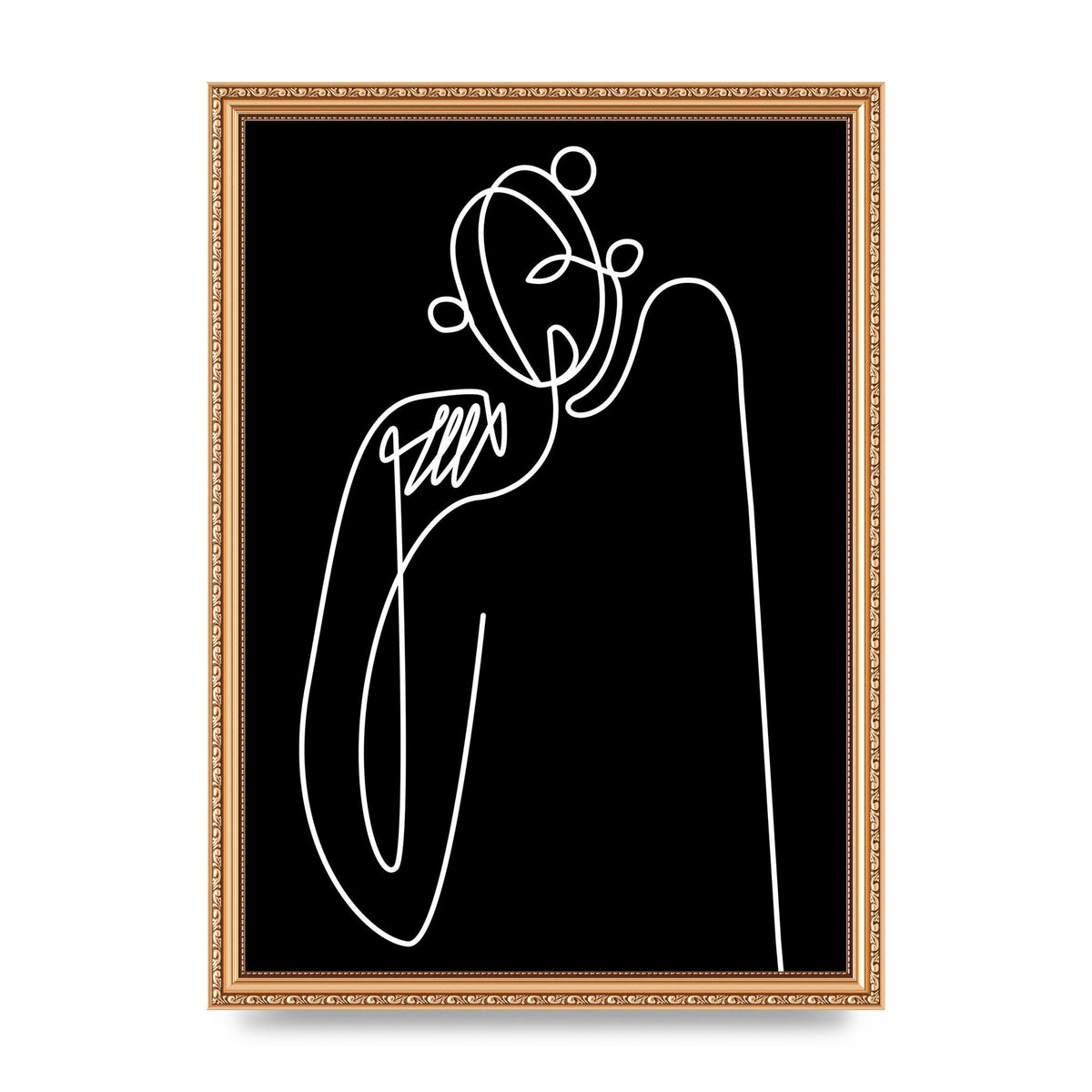 Abstract Line Drawing In Black Art For The Home - A3 framed