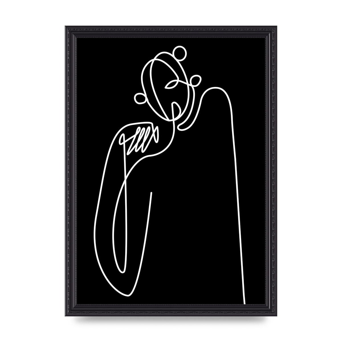 Abstract Line Drawing In Black Art For The Home - A3 framed