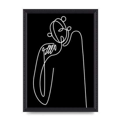 Abstract Line Drawing In Black Art For The Home - A3 framed