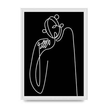 Abstract Line Drawing In Black Art For The Home - A3 framed