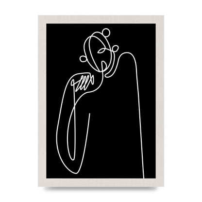 Abstract Line Drawing In Black Art For The Home - A4 framed