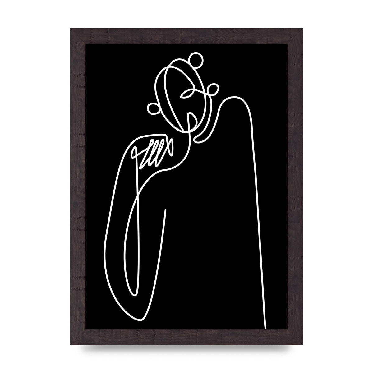 Abstract Line Drawing In Black Art For The Home - A4 framed