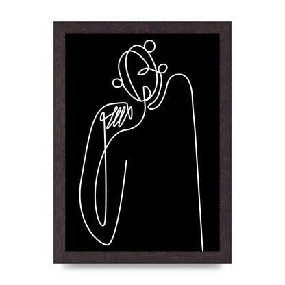 Abstract Line Drawing In Black Art For The Home - A4 framed