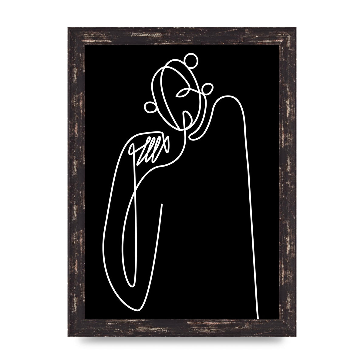 Abstract Line Drawing In Black Art For The Home - A4 framed