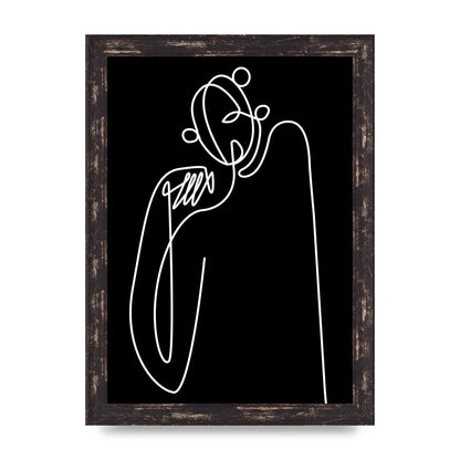 Abstract Line Drawing In Black Art For The Home - A4 framed