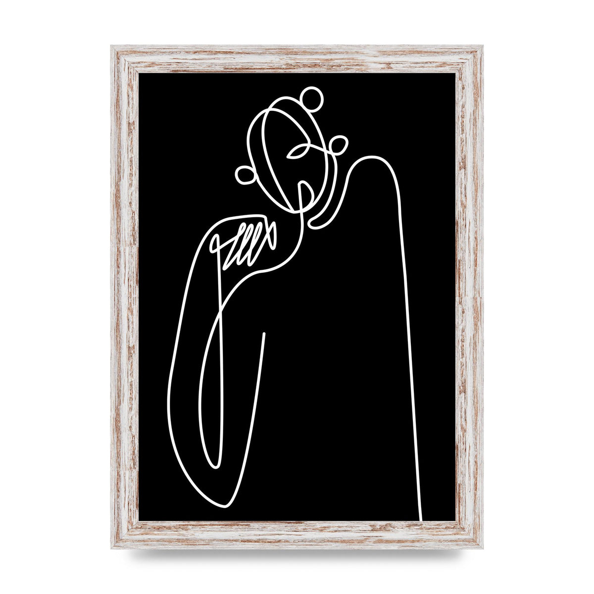 Abstract Line Drawing In Black Art For The Home - A4 framed
