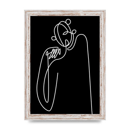 Abstract Line Drawing In Black Art For The Home - A4 framed