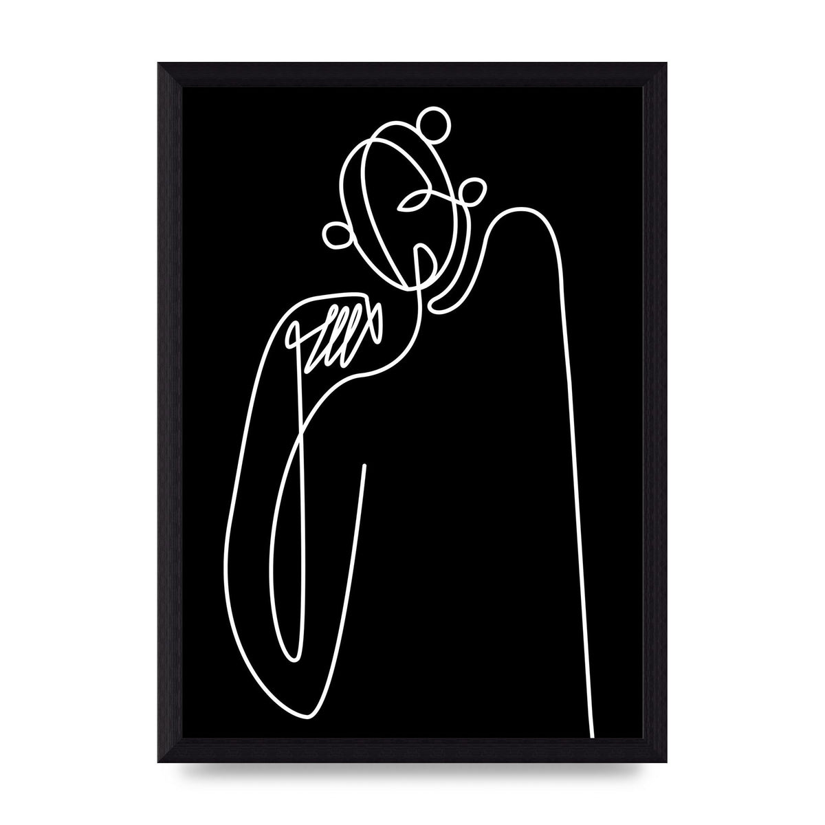 Abstract Line Drawing In Black Art For The Home - A4 framed
