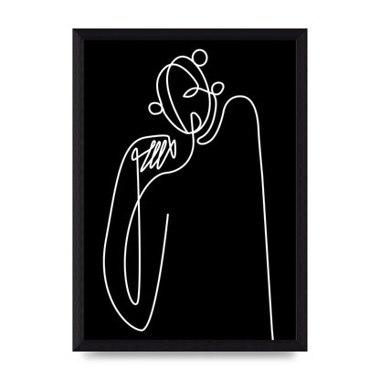 Abstract Line Drawing In Black Art For The Home - A4 framed