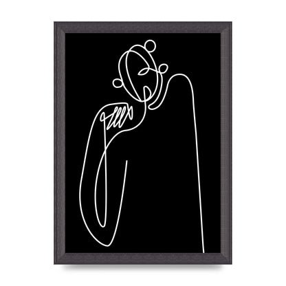 Abstract Line Drawing In Black Art For The Home - A4 framed
