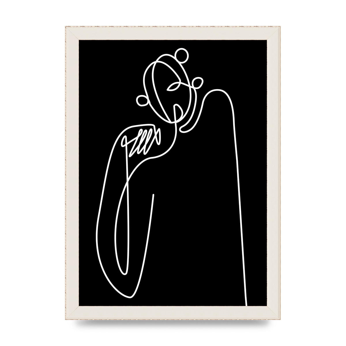 Abstract Line Drawing In Black Art For The Home - A4 framed