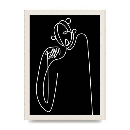 Abstract Line Drawing In Black Art For The Home - A4 framed