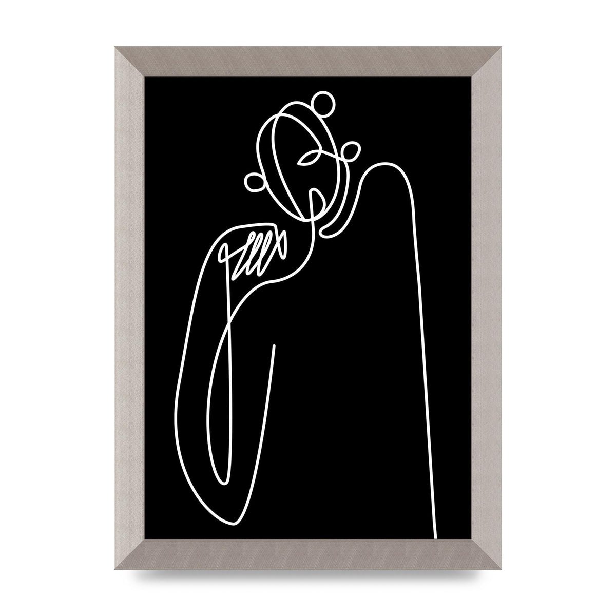 Abstract Line Drawing In Black Art For The Home - A4 framed