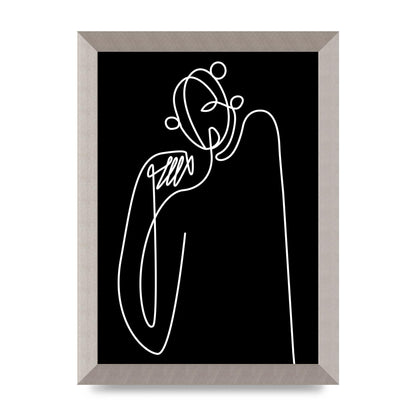 Abstract Line Drawing In Black Art For The Home - A4 framed