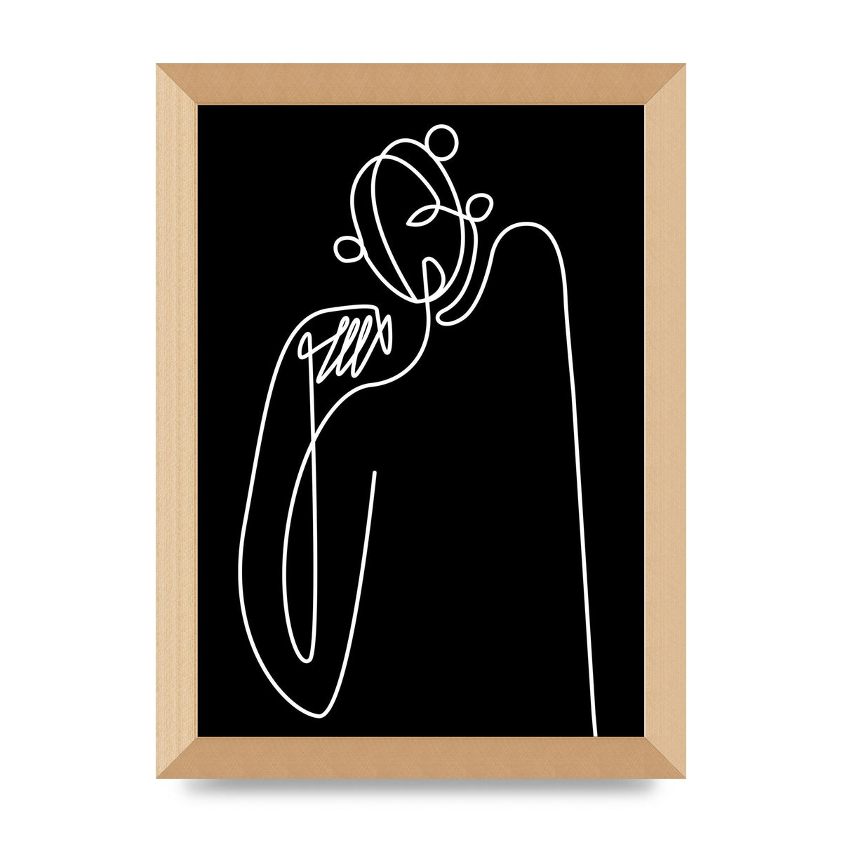 Abstract Line Drawing In Black Art For The Home - A4 framed