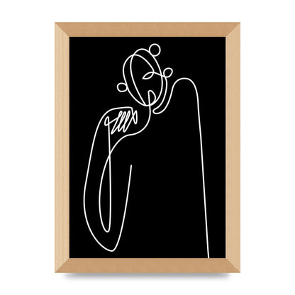 Abstract Line Drawing In Black Art For The Home - A4 framed