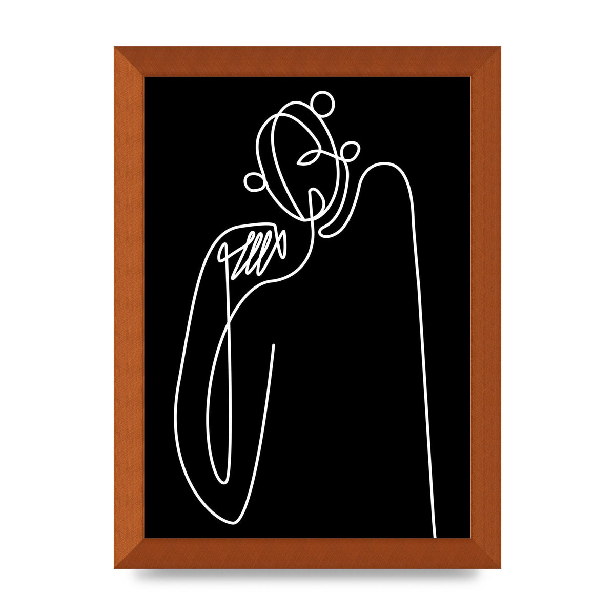 Abstract Line Drawing In Black Art For The Home - A4 framed