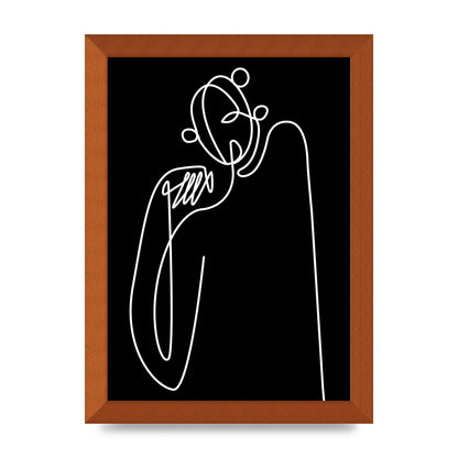 Abstract Line Drawing In Black Art For The Home - A4 framed
