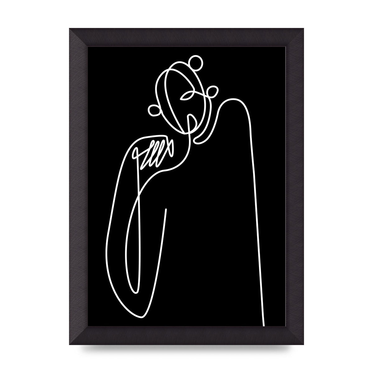 Abstract Line Drawing In Black Art For The Home - A4 framed