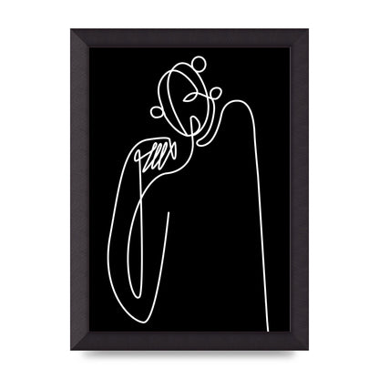 Abstract Line Drawing In Black Art For The Home - A4 framed