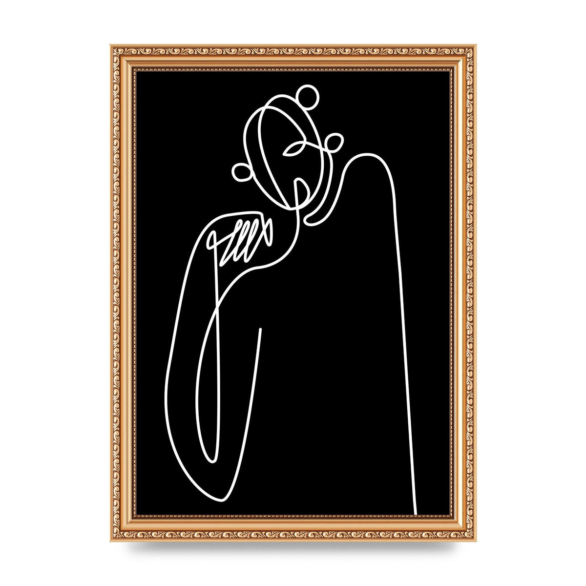 Abstract Line Drawing In Black Art For The Home - A4 framed