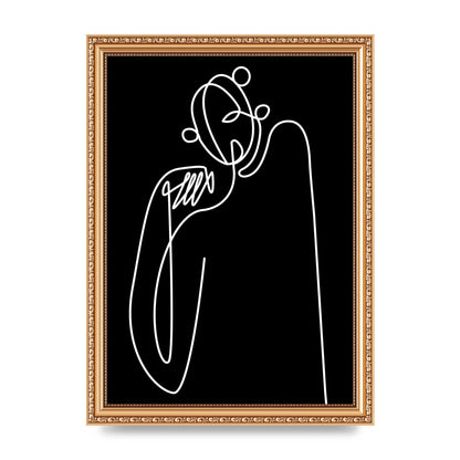 Abstract Line Drawing In Black Art For The Home - A4 framed