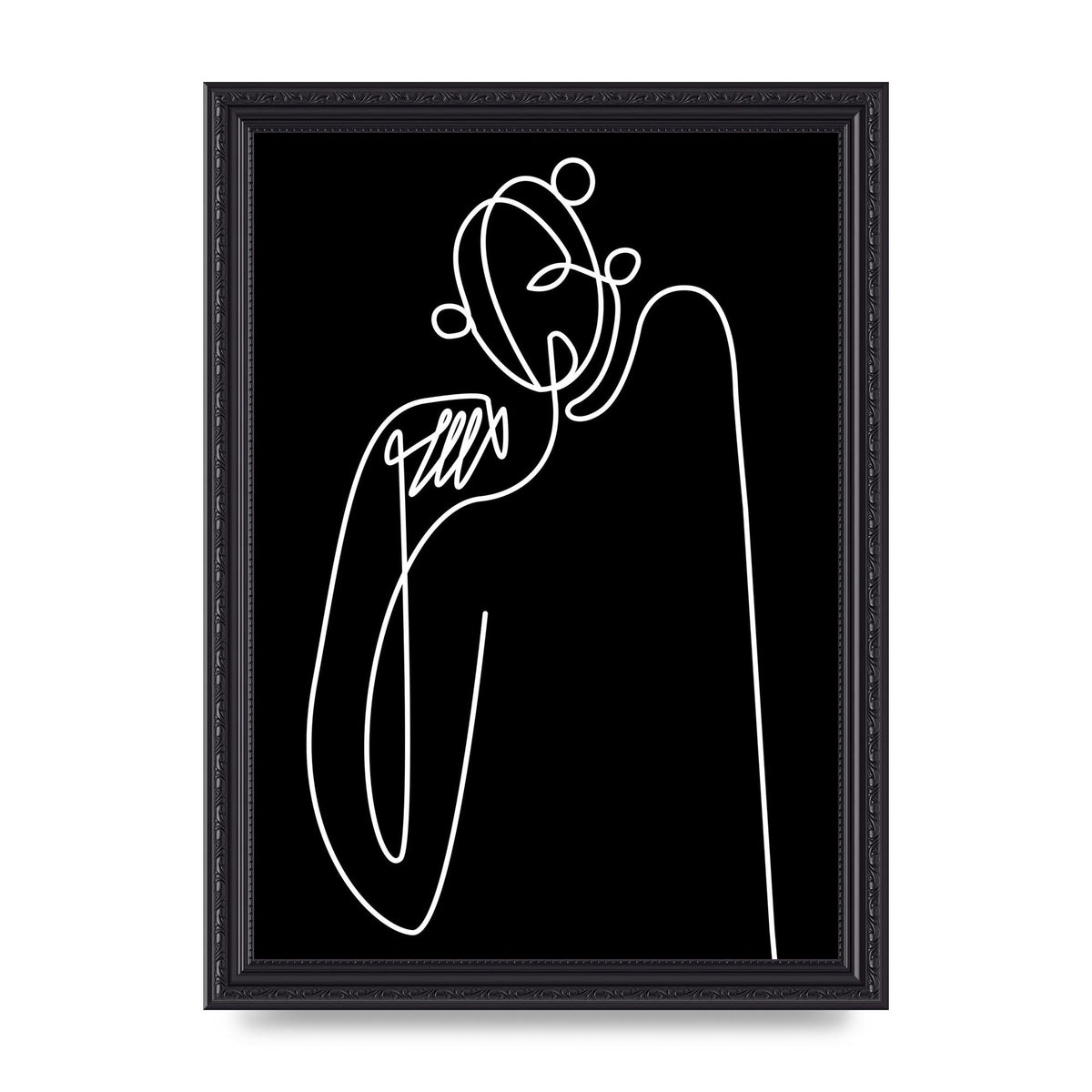 Abstract Line Drawing In Black Art For The Home - A4 framed