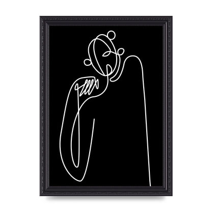 Abstract Line Drawing In Black Art For The Home - A4 framed