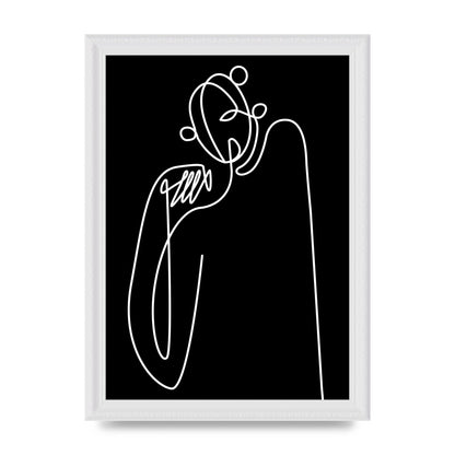 Abstract Line Drawing In Black Art For The Home - A4 framed