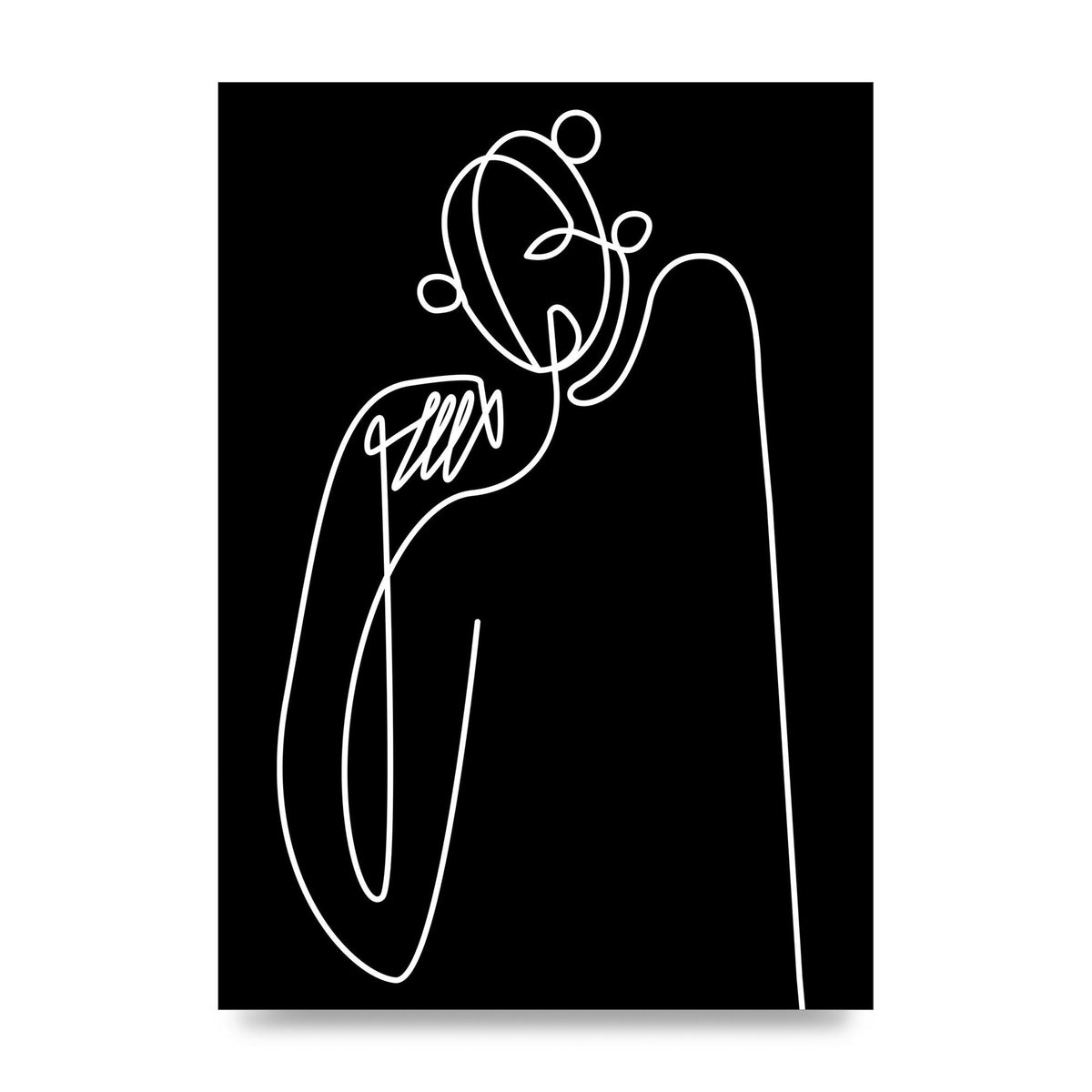 Abstract Line Drawing In Black Art For The Home - unframed print
