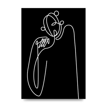 Abstract Line Drawing In Black Art For The Home - unframed print