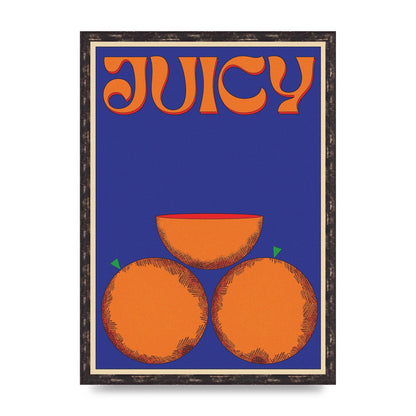 Retrovintage Juicy Orange" Wall Art - A2 framed