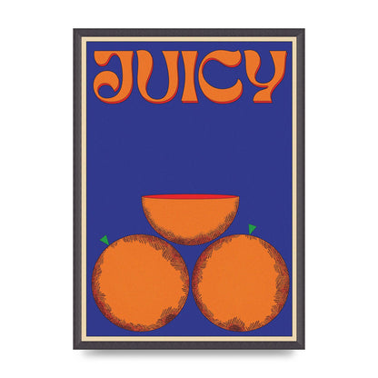 Retrovintage Juicy Orange" Wall Art - A2 framed