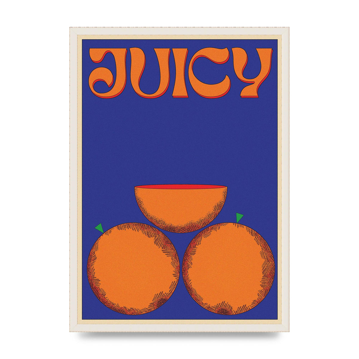 Retrovintage Juicy Orange" Wall Art - A2 framed
