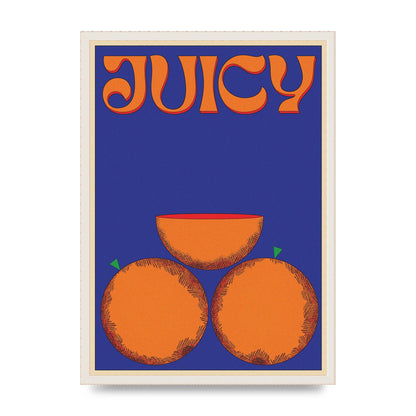 Retrovintage Juicy Orange" Wall Art - A2 framed
